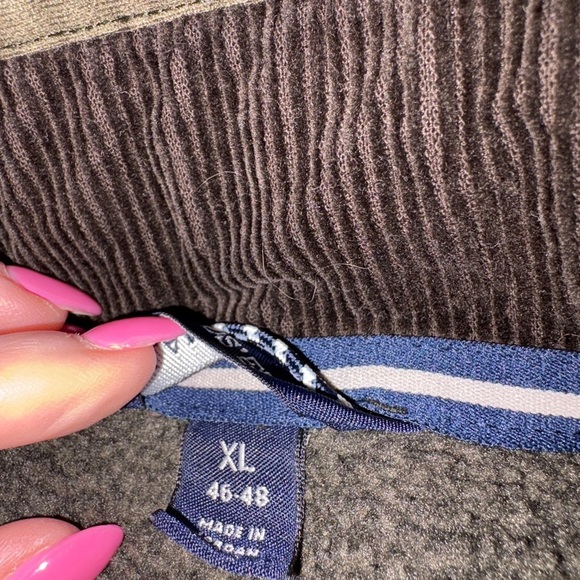 Lands' End Green Zip Up Sweater with Textured Knit size XL 46/48 - Picture 3 of 4